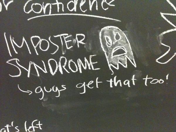 An illustration of Imposter Syndrome, which was discussed at the Women in WordPress panel at WordCamp Toronto
