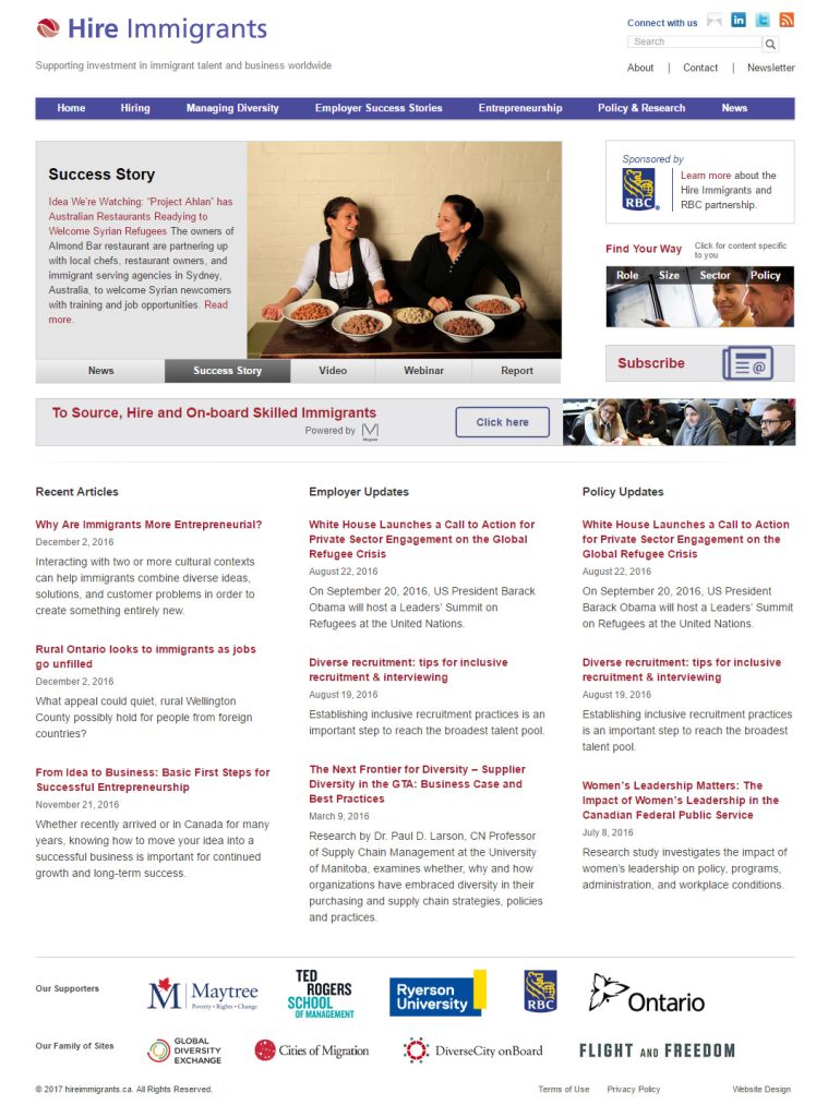 Hireimmigrants.ca WordPress Design & Development