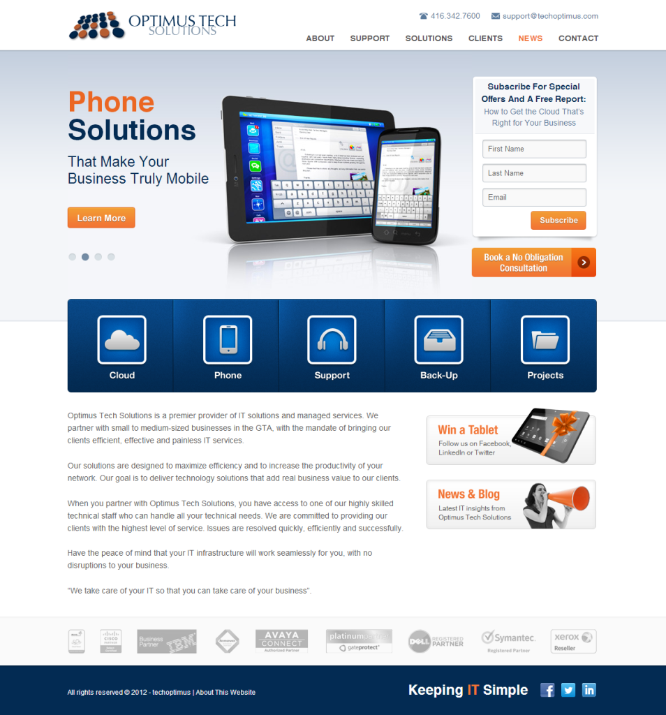 Developing a Modern, Engaging WordPress Website for IT Firm Optimus Tech