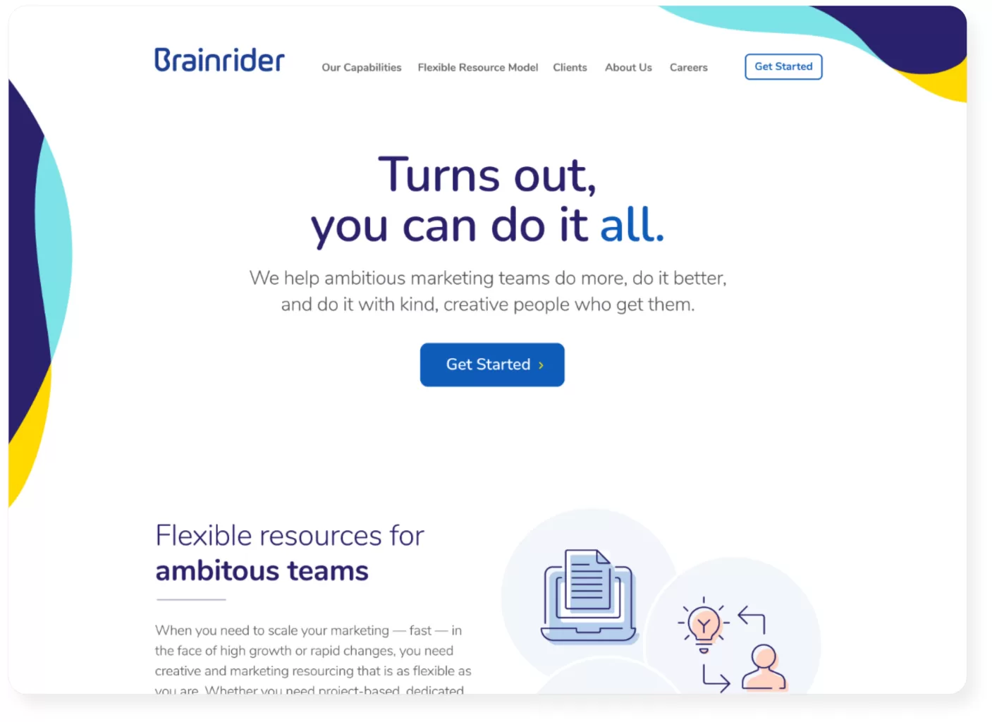 Brainrider homepage screenshot