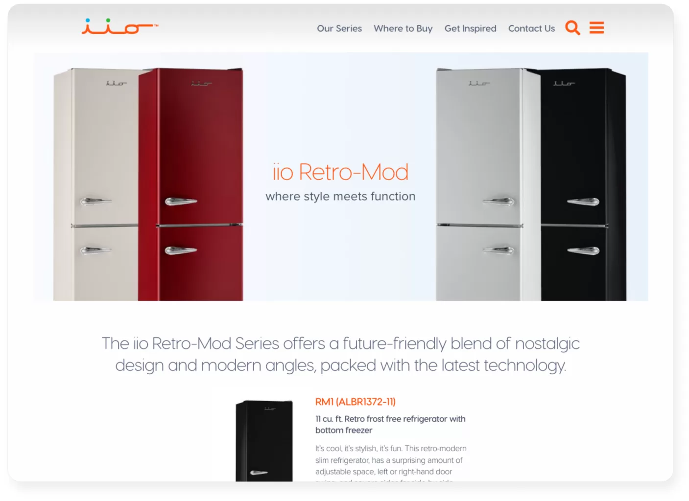 iio product series page screenshot